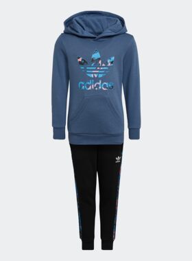 Adidas/阿迪达斯 大童亲子款CAMO HOODIE SET运动长袖套装 HK0330
