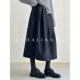 徐大脸吖定制 知识分子意式 精纺羊毛百褶裙秋冬中长a字半身裙子女