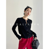 外套 基础叠穿女显瘦羊毛开衫 徐大脸吖定制 早春氛围感韩系针织衫