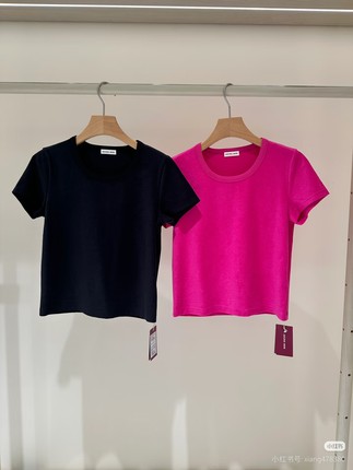 ZUG 专柜正品25春3薄毛巾针织布小U领修身短袖T恤C251TS05原595