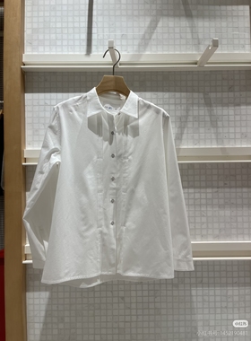 K0261BL07国内专柜正品代购26春1环保棉斜纹盐缩中长款白衬衫1650
