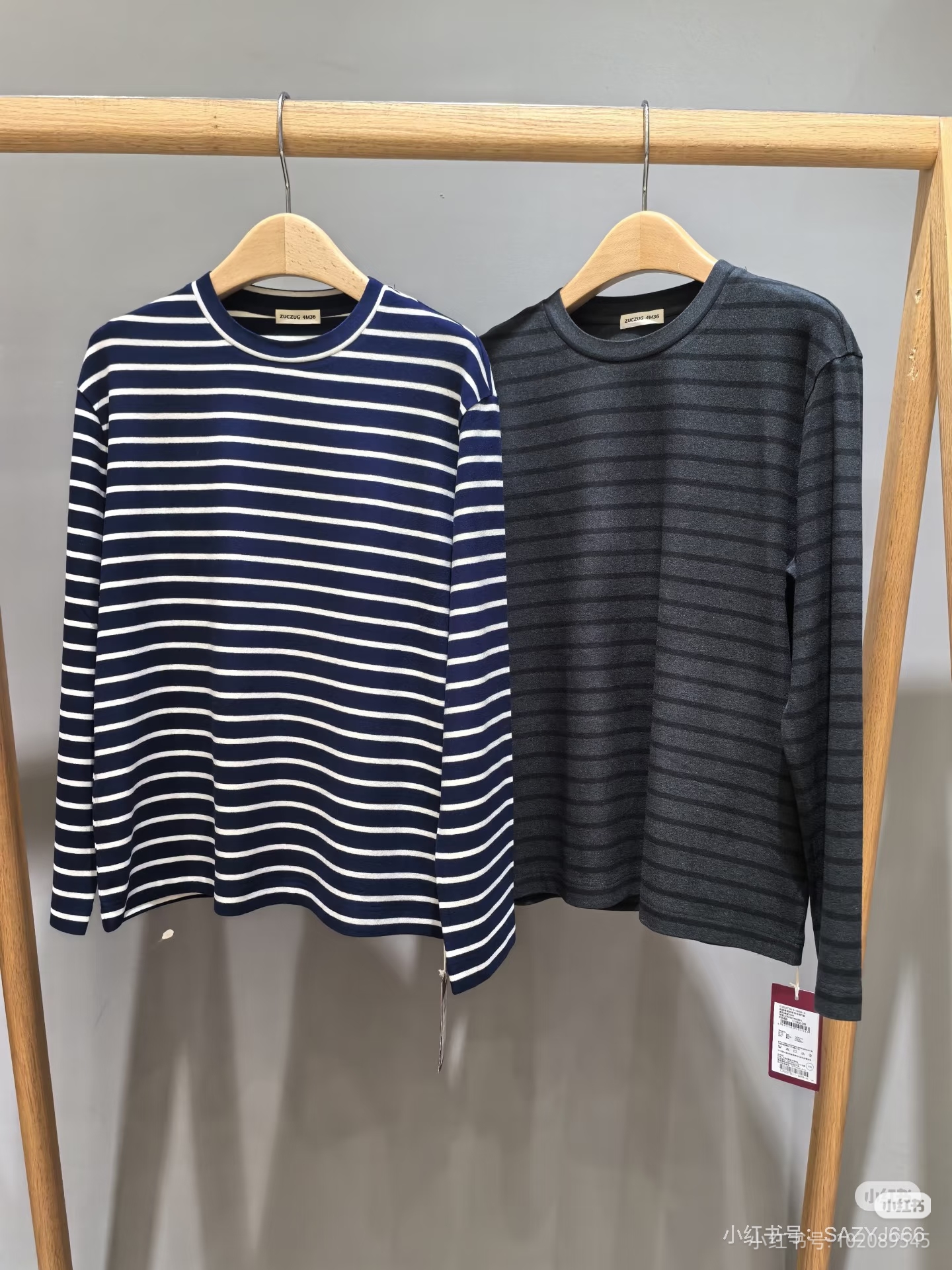 专柜正品C253TS11素国内代购25冬起绒条纹针织布长袖T恤1150