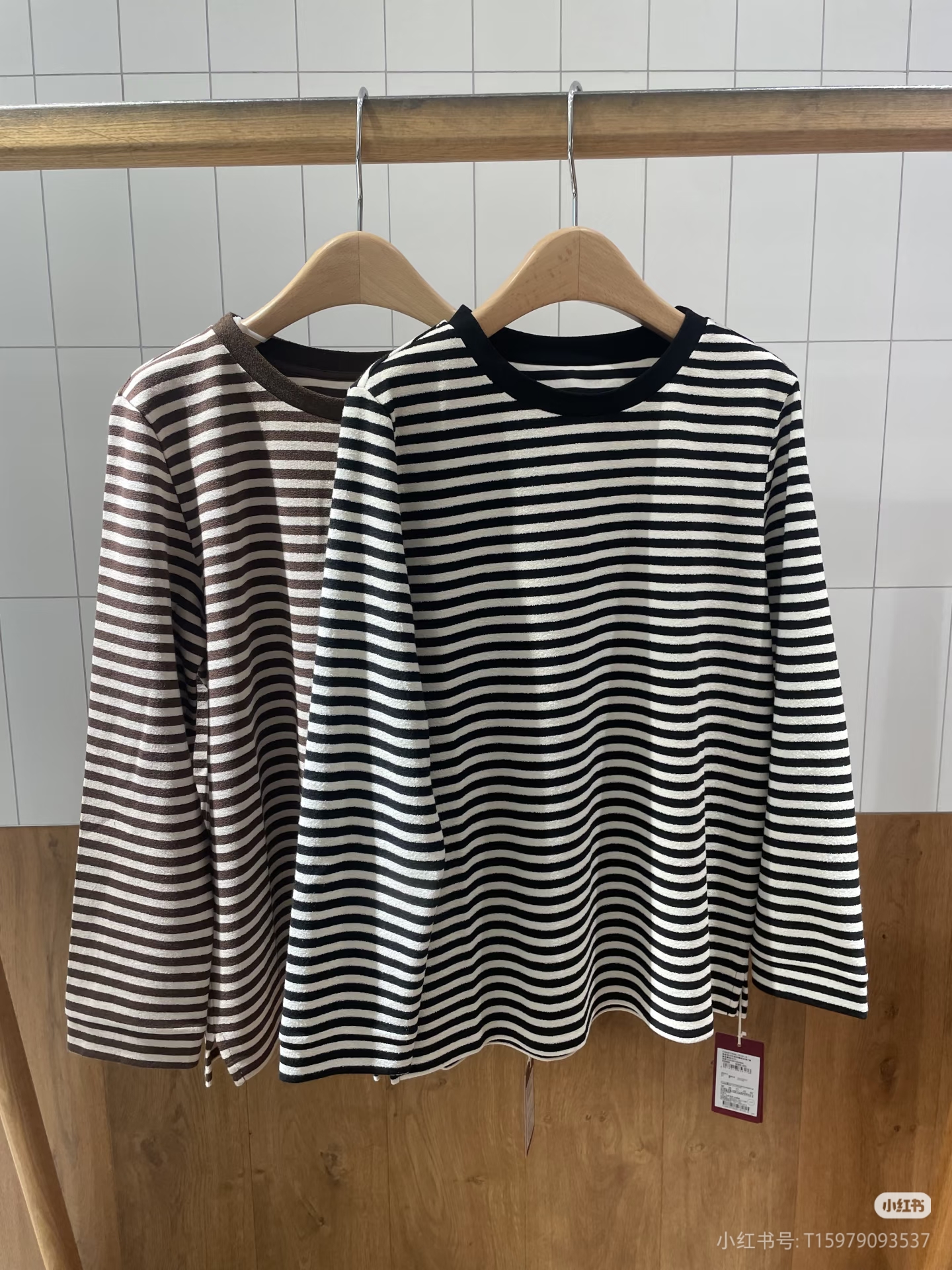 专柜正品C253TS05国内代购2025秋条纹毛巾针织布圆领长袖T恤695