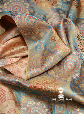 仿宋锦富贵提花织锦缎布料春秋国风外套新中式旗袍马甲服装面料