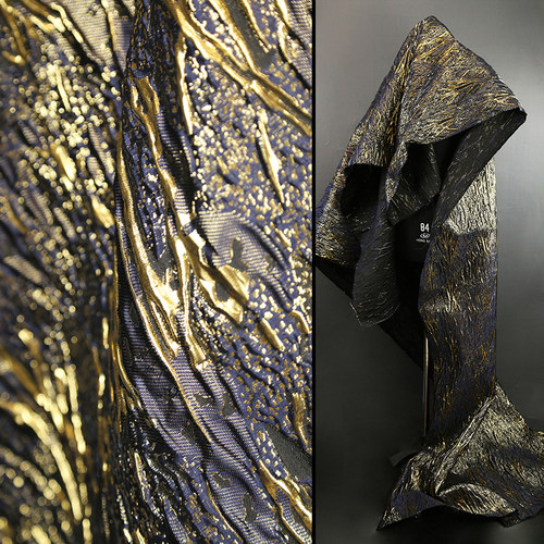 立体鎏金肌理织锦缎闪光提花