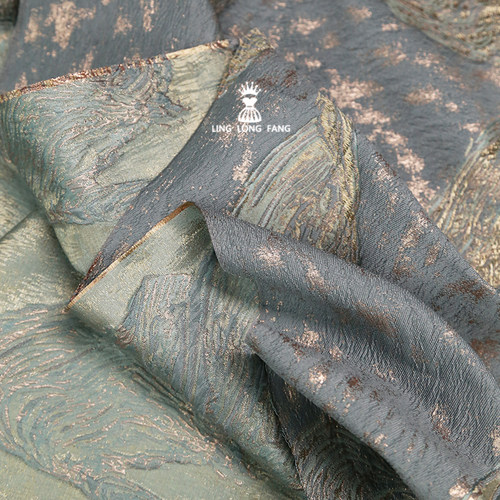 提花布料织锦缎复古肌理设计师