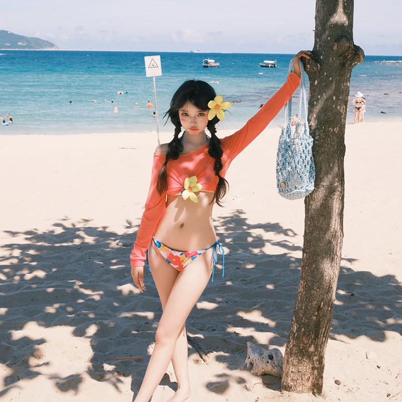 新款女绝美比基尼辣妹四件套泳衣