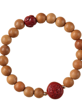 恋妍老桃木朱砂手串盘玩手链