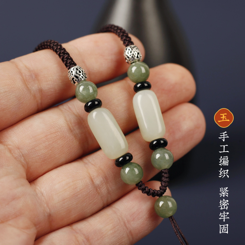 和田玉吊坠挂绳手工编织翡翠玉坠玉佩平安扣项链绳挂件吊坠绳新款