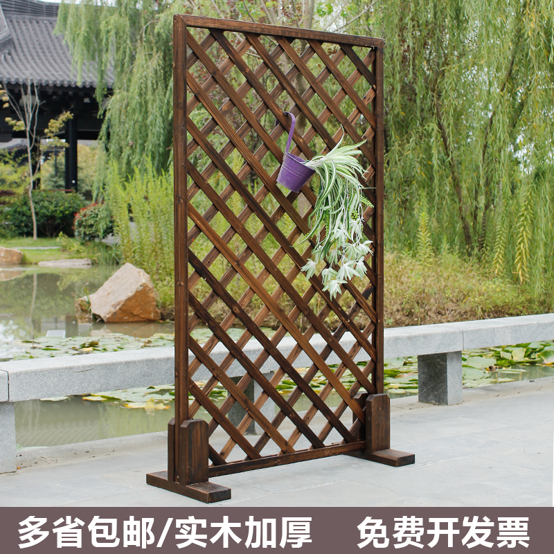 户外防腐木栅栏碳化实木庭院隔断
