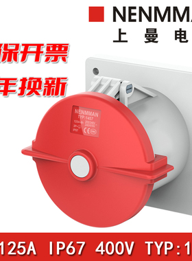 上曼电气NENMMAN型号TYP:1457防水工业暗装直插125A三相4孔IP67