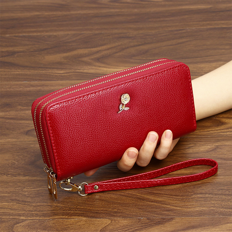双拉链长款卡包大容量女士新钱包