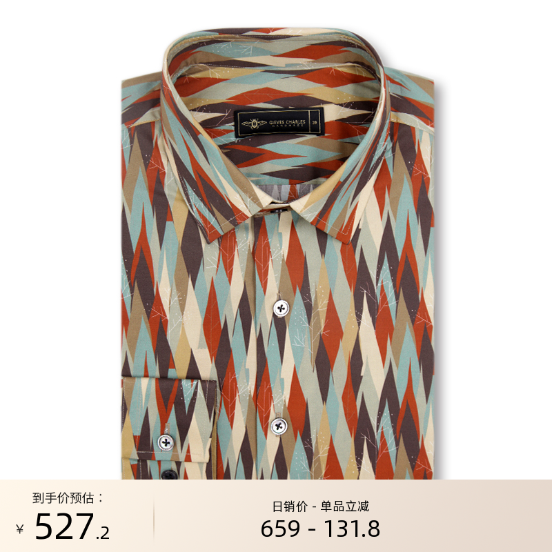 GIEVESCHARLES纯棉长袖衬衫