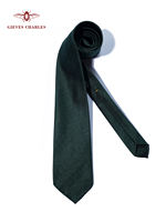 【 Zhuoya Series 】 Italian handcrafted three-fold mulberry silk business formal wedding retro green twill tie for men thumbnail 4