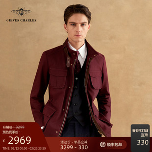 【秋冬新品】美式复古M65夹克男士纯棉酒红工装风外套战地风衣