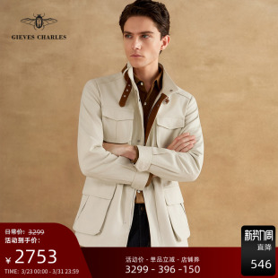 白色羊反绒拼接撞色帆布M65夹克痞帅户外夹克 限量版 早秋新品