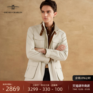 白色羊反绒拼接撞色帆布M65夹克痞帅户外夹克 限量版 早秋新品