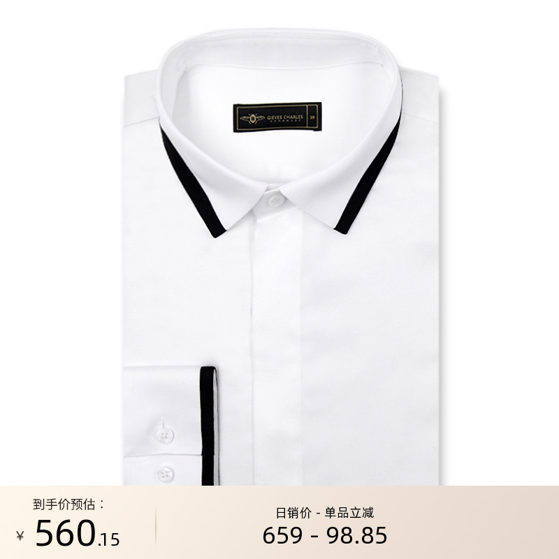 GIEVESCHARLES黑色长袖衬衫