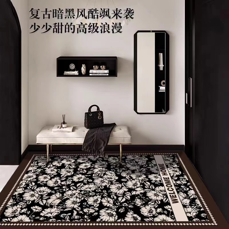 皮革地垫防水防滑易打理法式轻奢