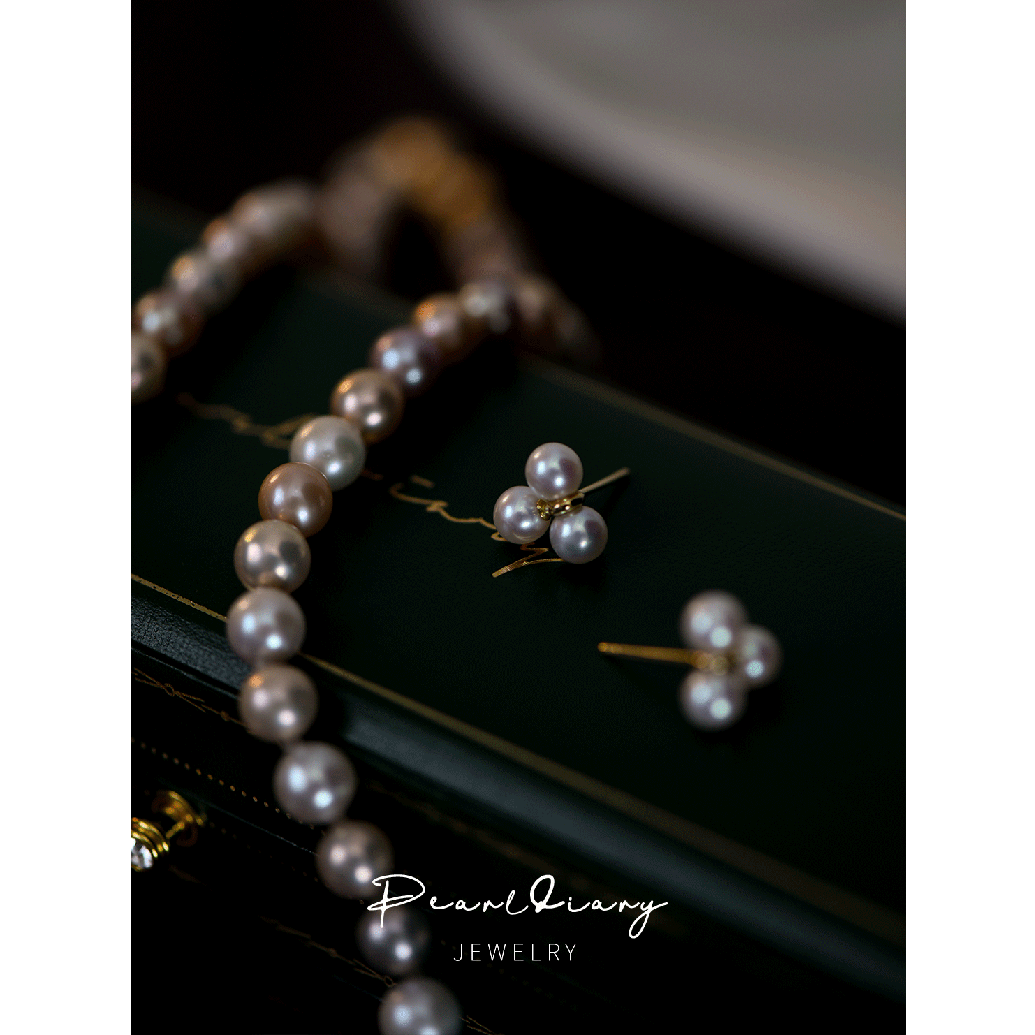 极光淡水珍珠耳钉圆原创设计