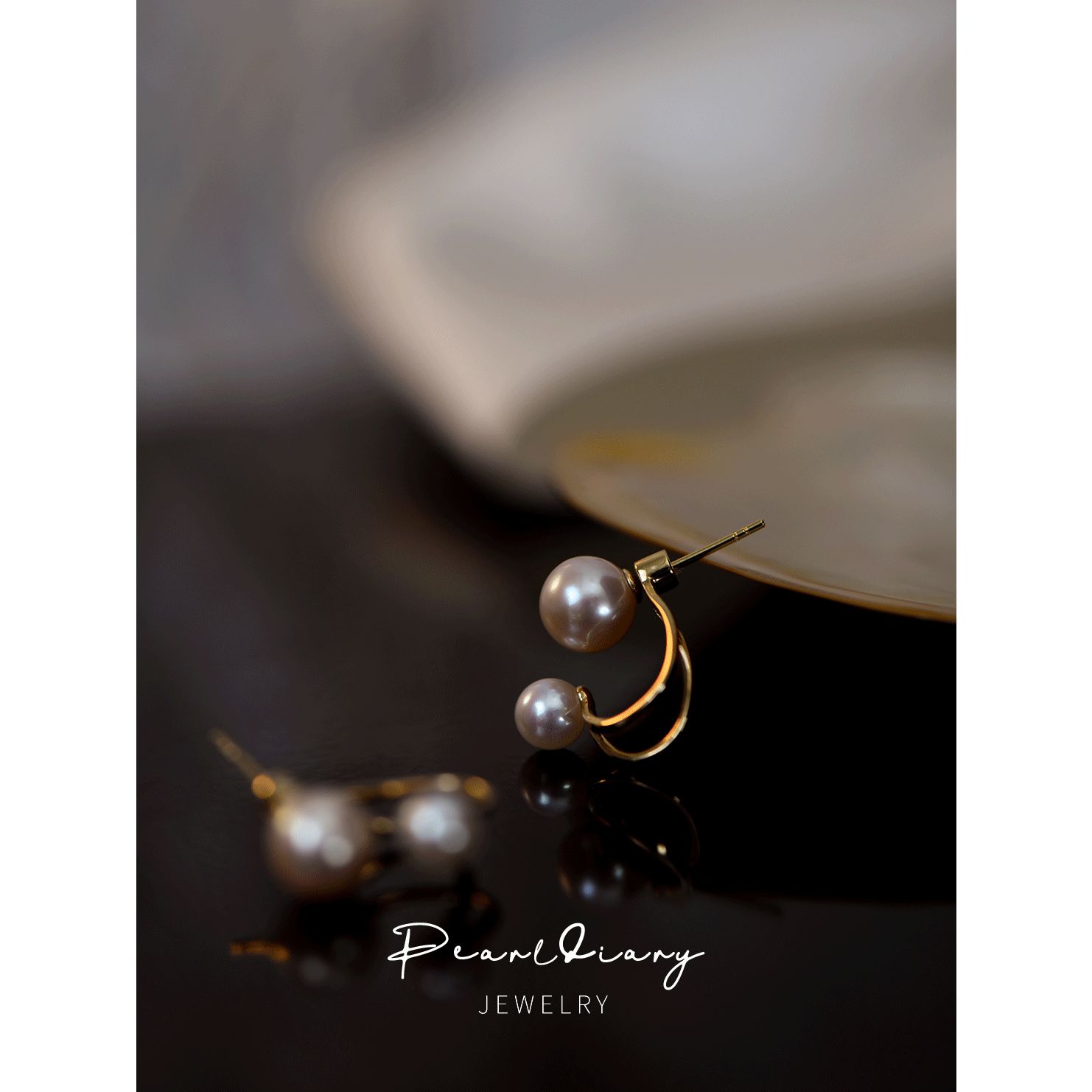 耳环18K女淡水极光珍珠耳钉礼物