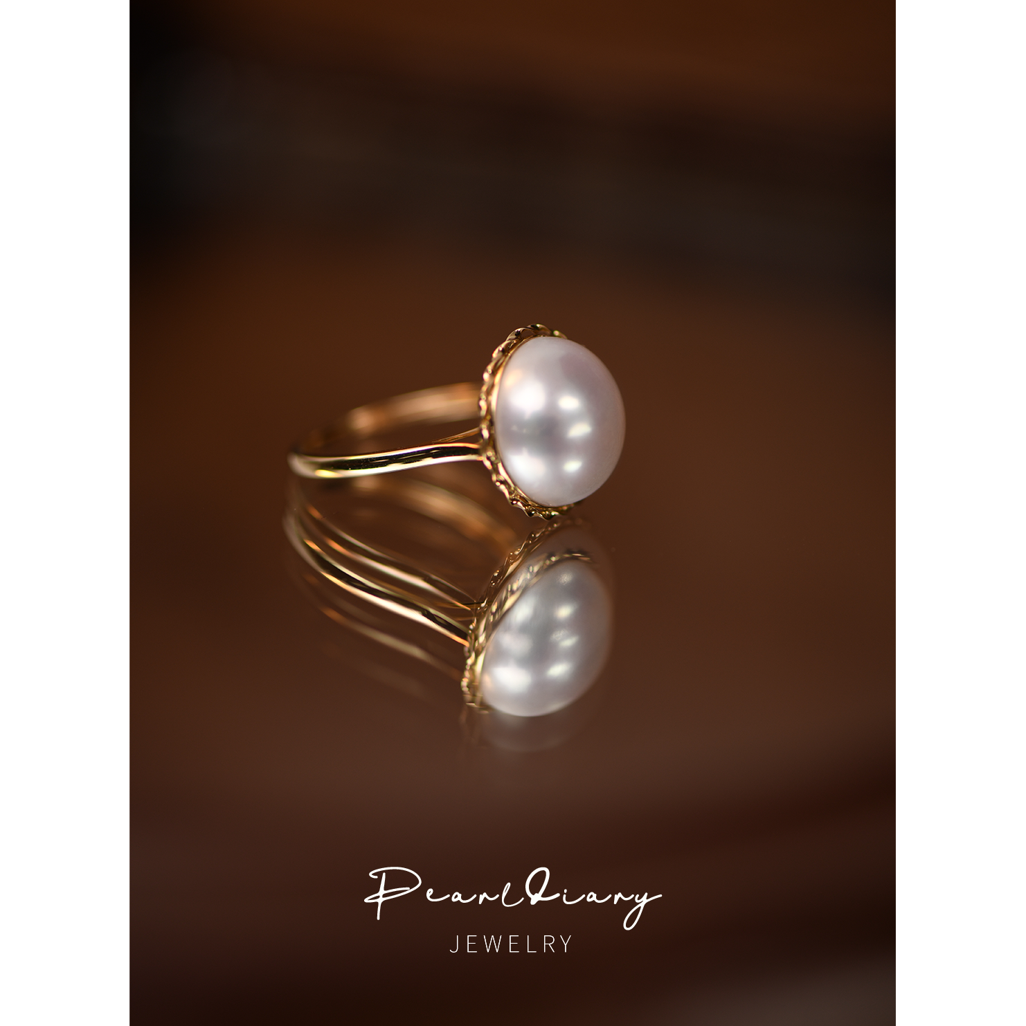 10-11mm超大颗女戒指马贝珍珠