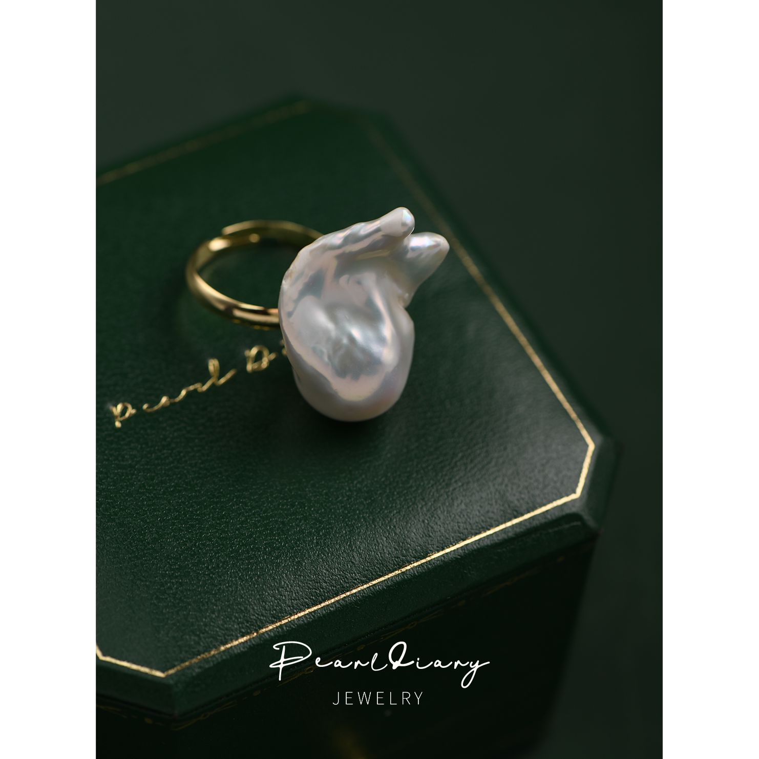 强光巴洛克戒指戒圈可调节18k