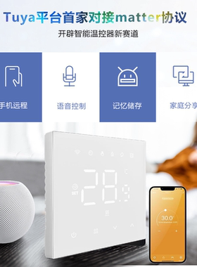 homekit苹果智能地暖控制面板matter版本温控器siri语音远程控温
