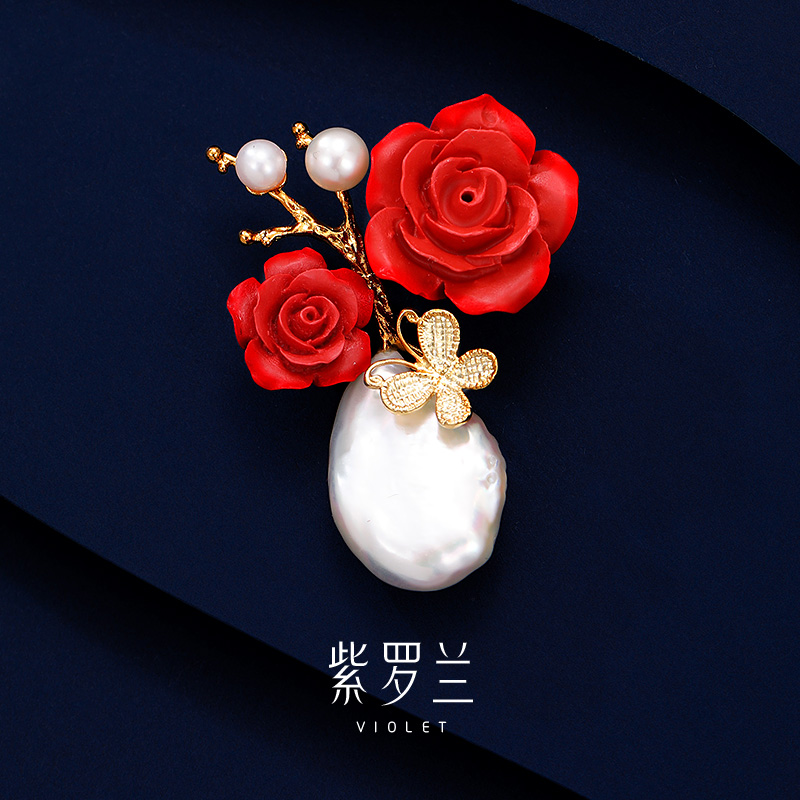 【紫罗兰正版】双花语胸针