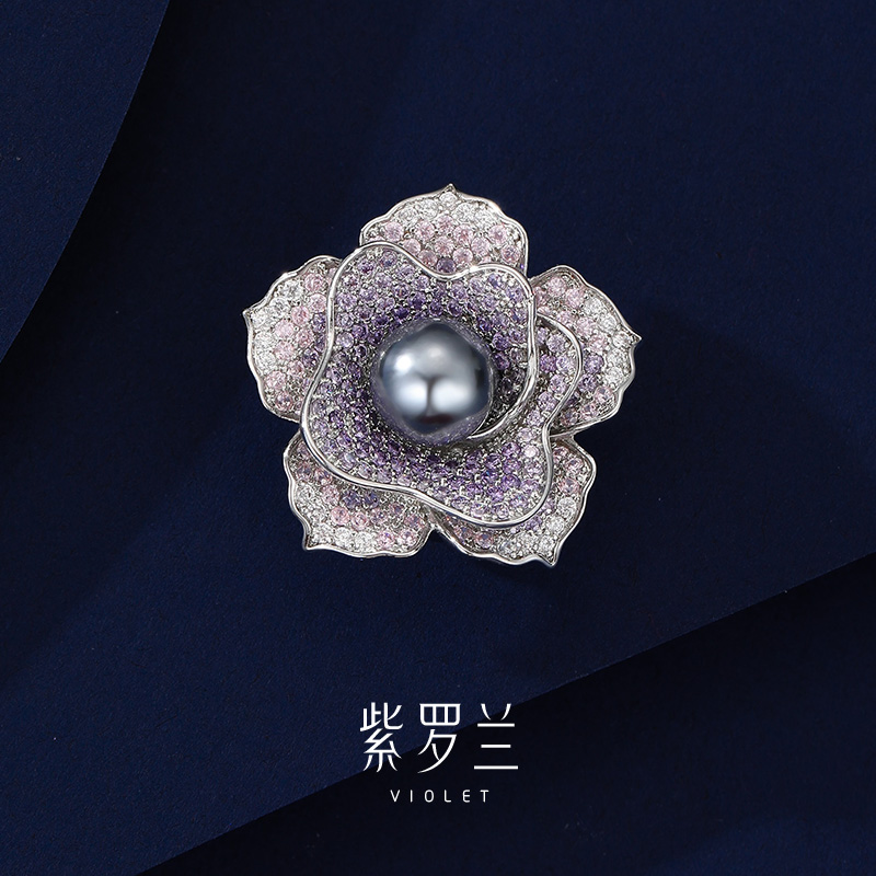 【紫罗兰正版】紫影花胸针