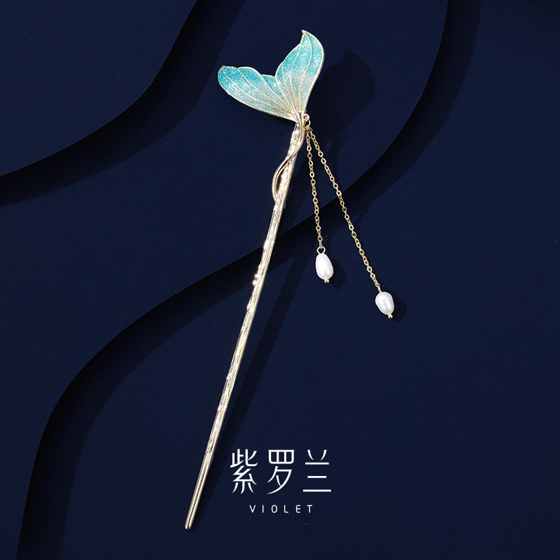 【紫罗兰正版】珠影鱼发簪轻奢时尚大气风发饰2025新款生日礼物,饰品/流行首饰/时尚饰品新,发饰,淘宝优惠券,粉丝福利购,淘宝优惠卷