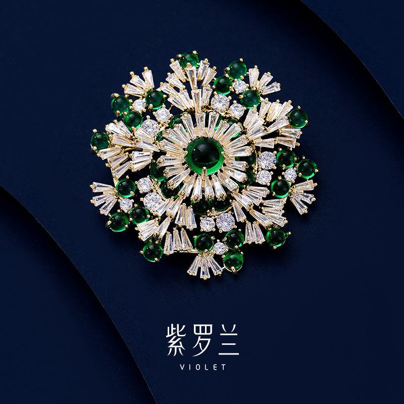 【紫罗兰正版】绿现花胸针