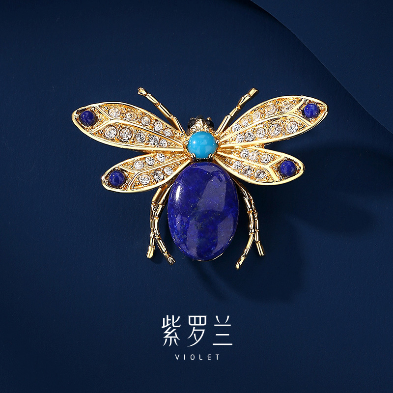 【紫罗兰正版】艾伊胸针高档女精致青金石胸花别针小众设计感潮