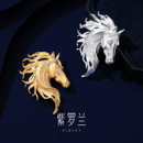 御影马胸针轻奢优雅精美骏马设计生肖马年节日礼品 紫罗兰正版