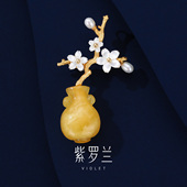 紫罗兰正版 月上梅稍胸针轻奢精美淡水珍珠胸花别针生日礼物