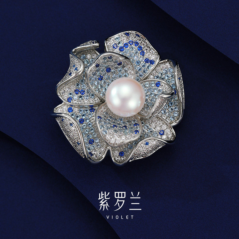 【紫罗兰正版】珠湖花胸针高档女时尚百搭胸饰别针生日礼物潮流,饰品/流行首饰/时尚饰品新,胸针,淘宝优惠券,粉丝福利购,淘宝优惠卷