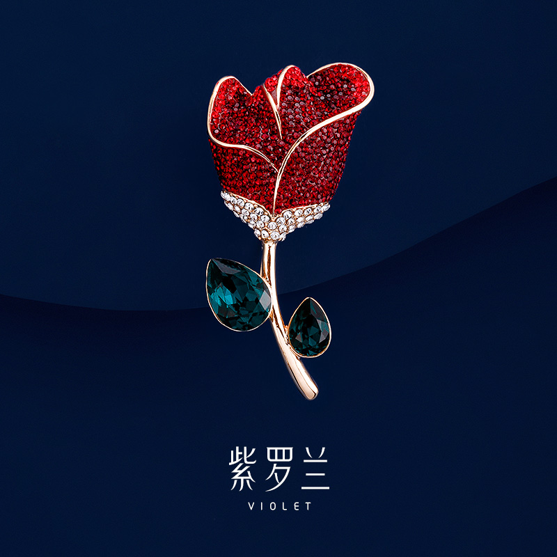 【紫罗兰正版】卿红玫胸针