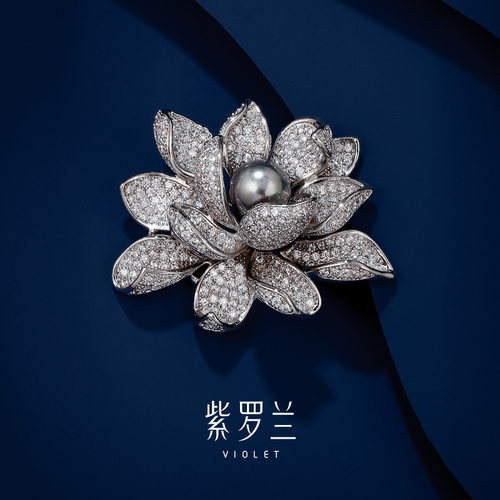 紫罗兰银盛莲时尚女胸针