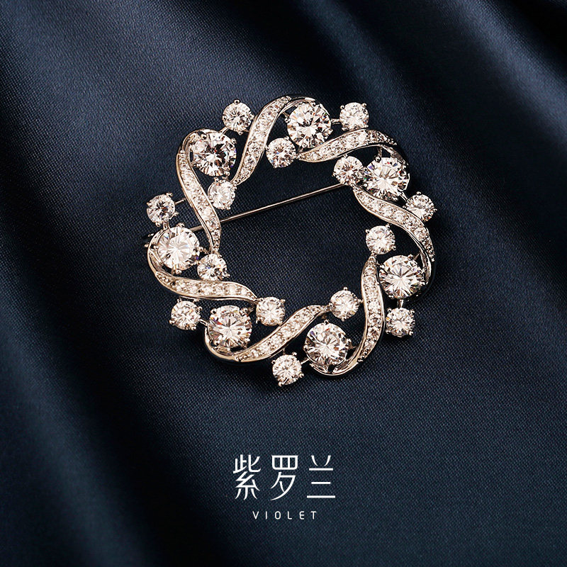 紫罗兰女圆形高档胸针