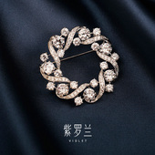 紫罗兰卡梦莫比乌斯环圆形胸针高档女奢华气质高级胸花别针配饰潮