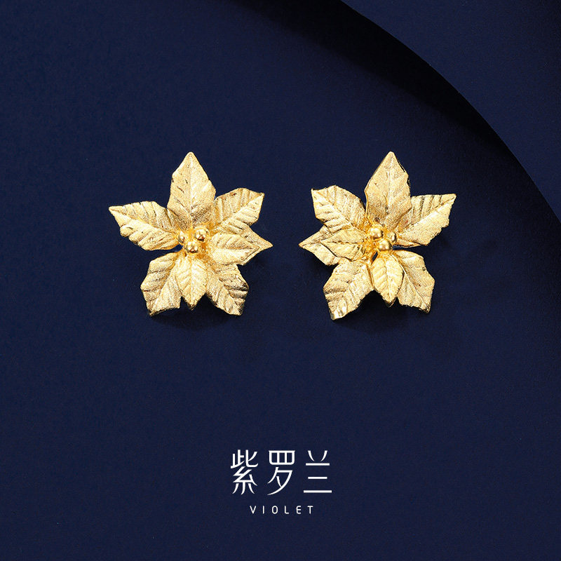 【紫罗兰正版】金炫叶耳钉S925银高档女精致耳钉新款时尚百搭耳饰,饰品/流行首饰/时尚饰品新,耳环,淘宝优惠券,粉丝福利购,淘宝优惠卷