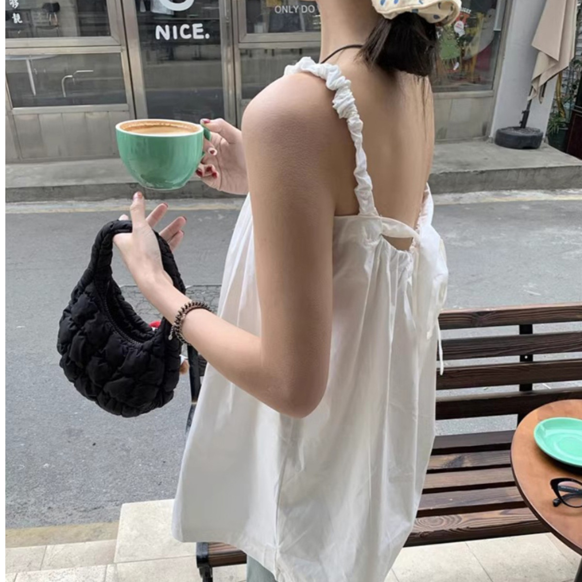 性感甜辣黑色短款吊带背心无袖裙子女2025夏季新款法式别致连衣裙图片
