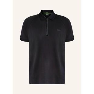 罗纹袖 Hugo 直筒领拉链袖 Boss男式 口休闲T恤 POLO衫