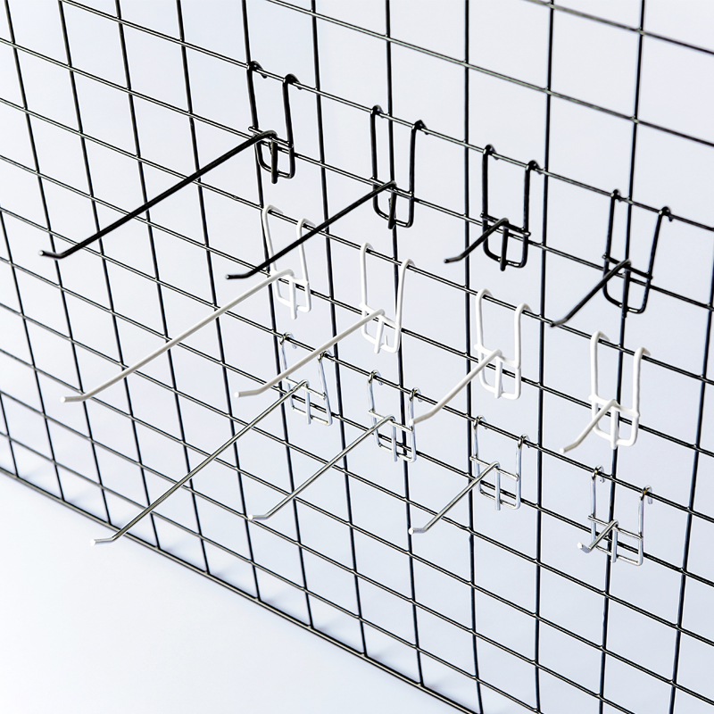 白色双脚电镀展示会不锈钢网钩