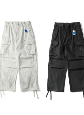 美式复古工装裤男潮牌新款高街痞帅冲锋裤子多口袋伞兵休闲阔腿裤