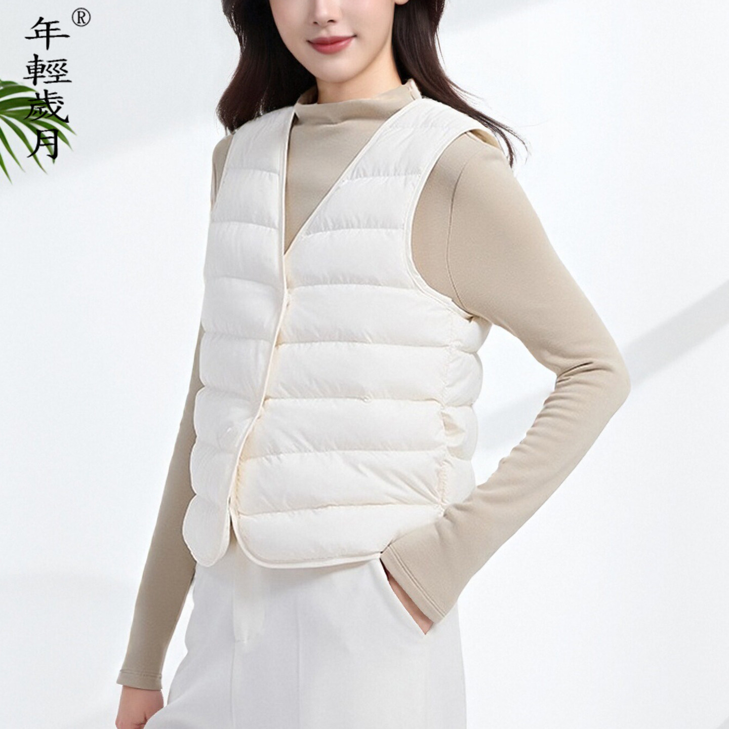 白鹅绒轻薄羽绒马甲女短款内胆小个子配大衣内穿打底背心内搭马夹
