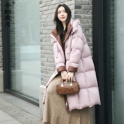 羽绒服女中长款过膝2025冬季新款加厚韩版宽松白鸭绒时尚保暖外套