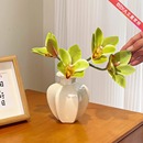 蕙兰仿真花假花摆设客厅餐桌洗手台卧室玄关电视柜装 饰花艺摆件