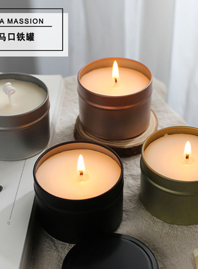 香薰蜡烛罐手工制作容器直筒罐自制diy香氛马口铁罐ins储物密封罐