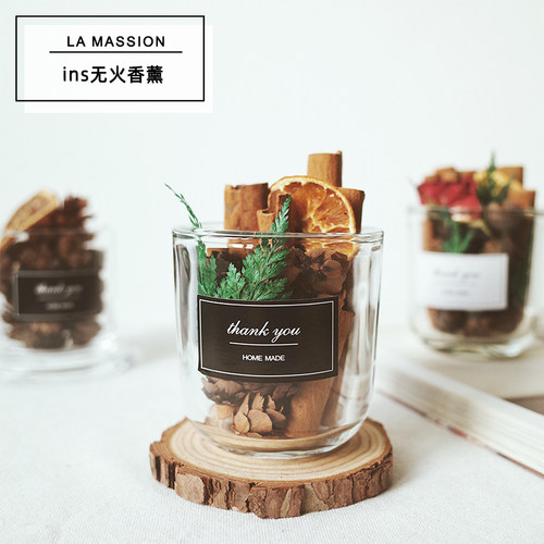 肉桂无火香薰柠檬干花装饰diy